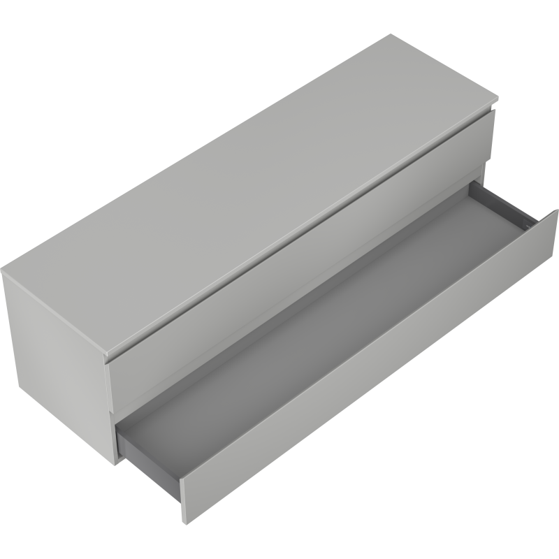 Mexen Orio vonios spintelė po praustuvu 160 cm su stalviršiu, 2 stalčiai, pilka matinė - 91A10-16047-2-BFFC62