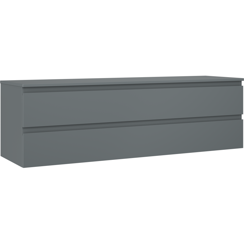 Mexen Orio vonios kambario spintelė po kriaukle 160 cm su stalviršiu, 2 stalčiai, matinė grafito spalva - 91A10-16047-2-BFFC66