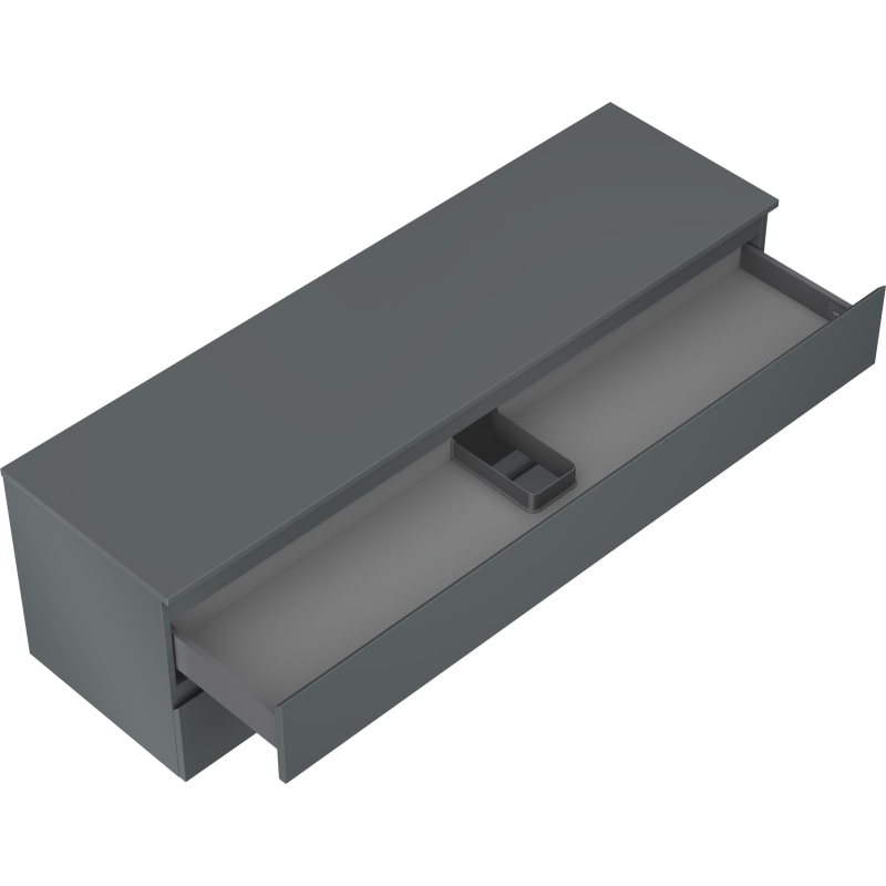 Mexen Orio vonios kambario spintelė po kriaukle 160 cm su stalviršiu, 2 stalčiai, matinė grafito spalva - 91A10-16047-2-BFFC66