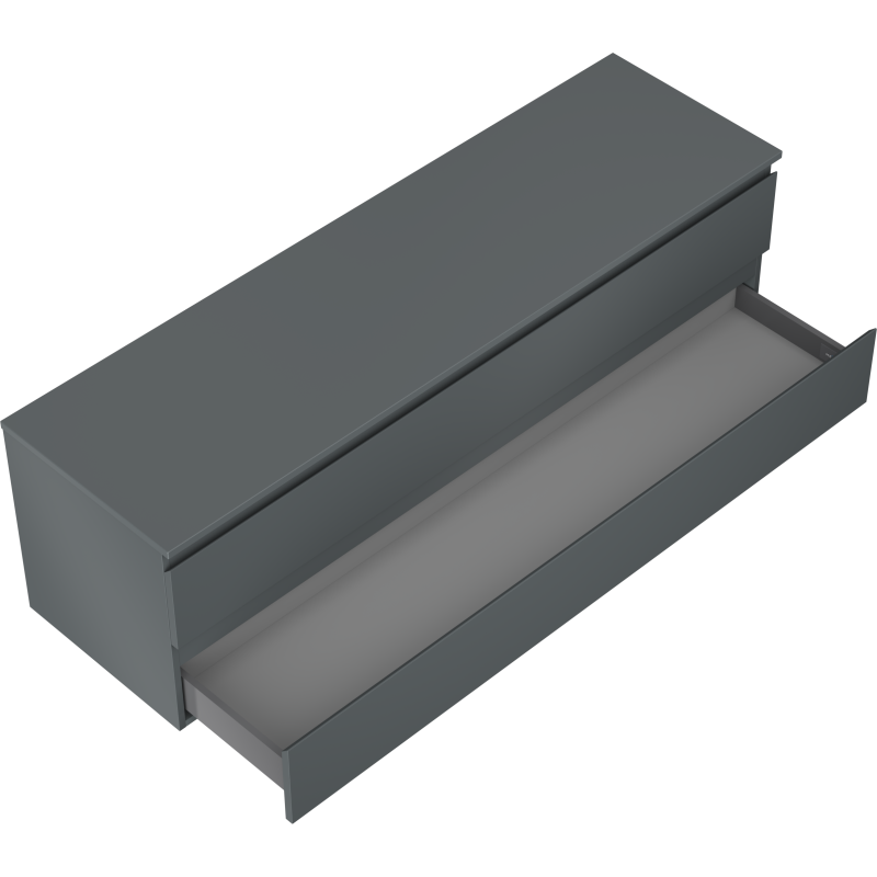 Mexen Orio vonios kambario spintelė po kriaukle 160 cm su stalviršiu, 2 stalčiai, matinė grafito spalva - 91A10-16047-2-BFFC66