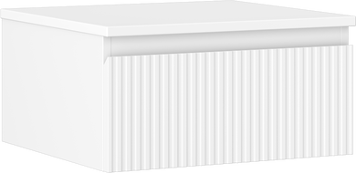 Mexen Rivel vonios kambario spintelė po praustuvu 50 cm su stalviršiu, 1 stalčius, grioveliais, matinė balta