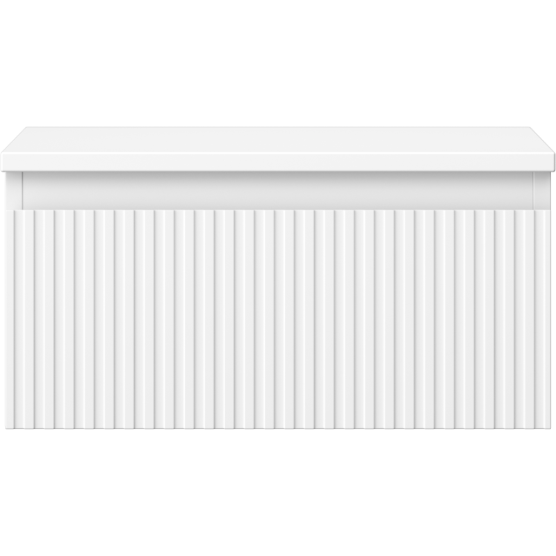 Mexen Rivel vonios kambario spintelė po praustuvu 50 cm su stalviršiu, 1 stalčius, grioveliais, matinė balta