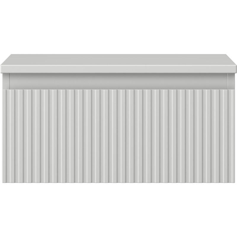 Mexen Rivel vonios spintelė po praustuvu 50 cm su stalviršiu, 1 stalčius, rifliuota, pilka matinė - 91A20-05023-1-BFC62