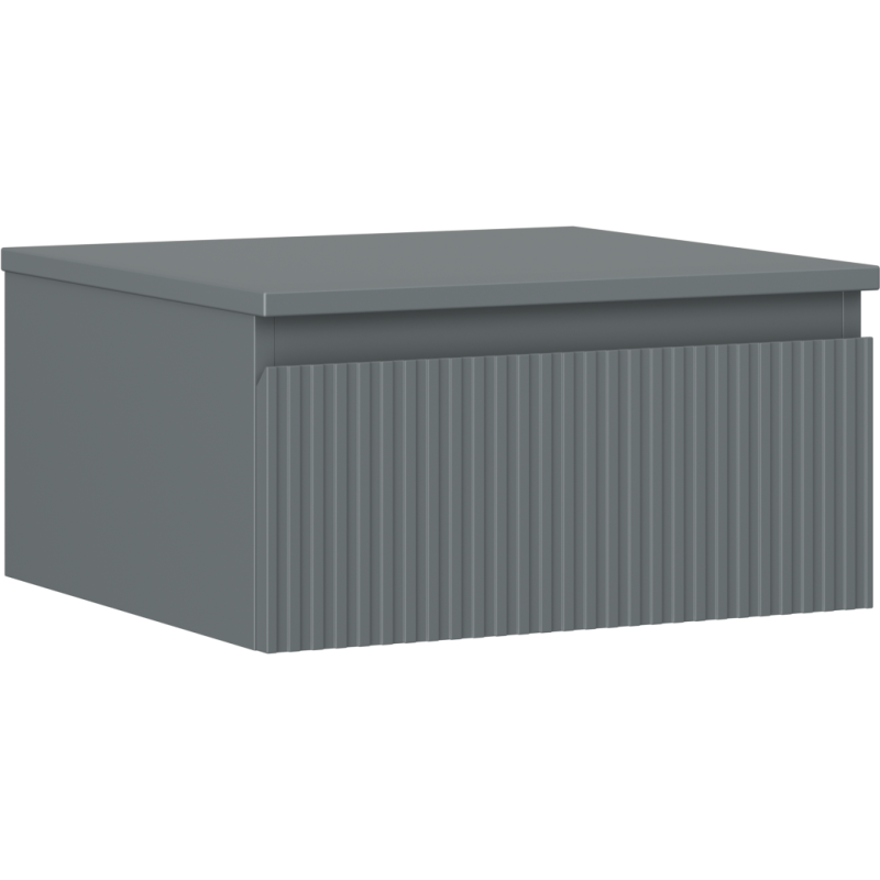 Mexen Rivel vonios spintelė po praustuvu 50 cm su stalviršiu, 1 stalčius, grioveliai, grafito matas - 91A20-05023-1-BFC66