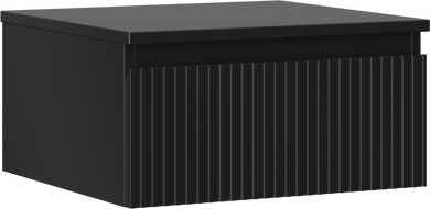 Mexen Rivel vonios spintelė po praustuvu 50 cm su stalviršiu, 1 stalčius, gofruota, juoda matinė - 91A20-05023-1-BFC71