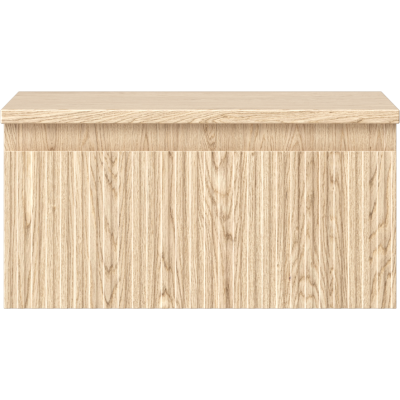 Mexen Rivel vonios kambario spintelė po kriaukle 50 cm su stalviršiu, 1 stalčius, rifliuota, ąžuolas - 91A20-05023-1-BFC81