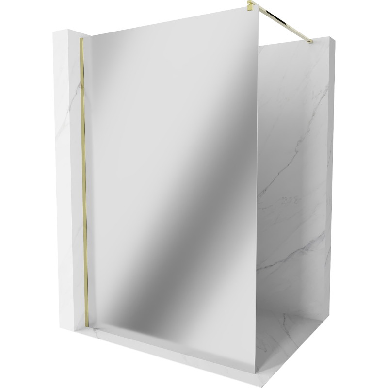Mexen Kioto Dušo sienelė Walk-in 80 x 200 cm, veidrodis 8 mm, auksinė - 800-080-101-50-50