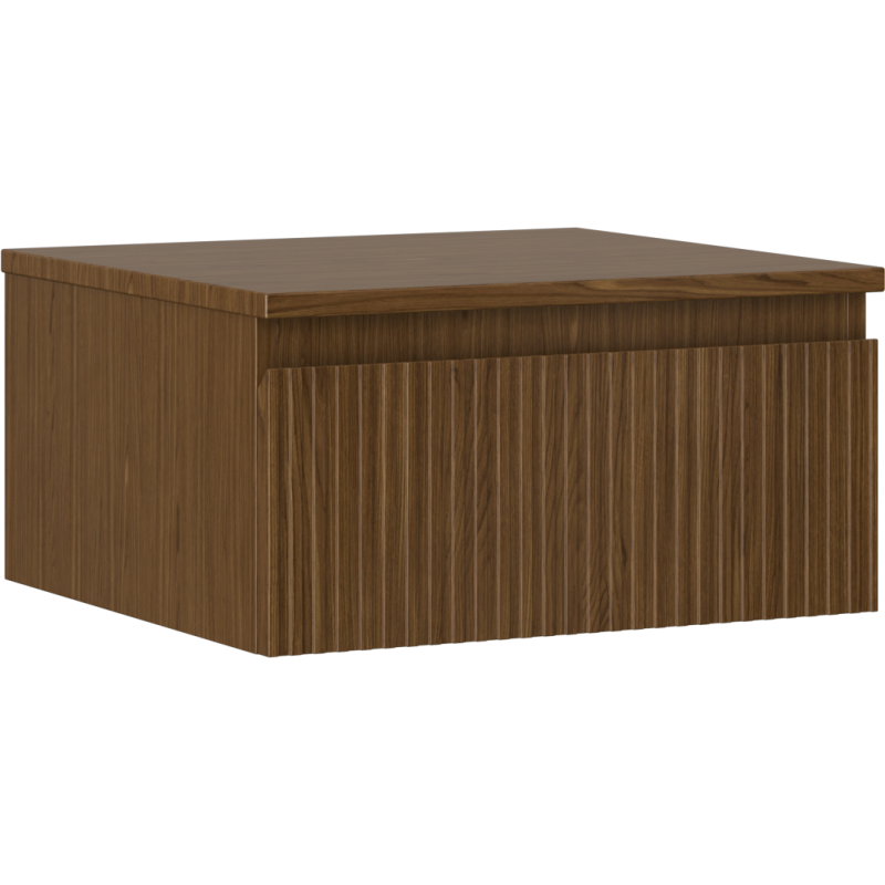 Mexen Rivel vonios spintelė po praustuvu 50 cm su stalviršiu, 1 stalčius, grioveliais, riešutmedis - 91A20-05023-1-BFC86