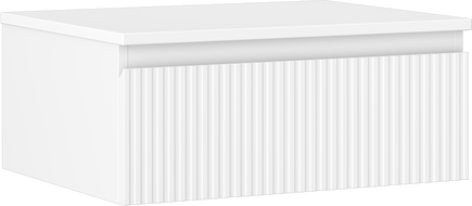 Mexen Rivel vonios spintelė po praustuvu 60 cm su stalviršiu, 1 stalčius, griovelinė, balta matinė - 91A20-06023-1-BFC01