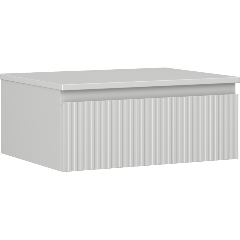 Mexen Rivel vonios spintelė po praustuvu 60 cm su stalviršiu, 1 stalčiukas, rifliuota, matinė pilka - 91A20-06023-1-BFC62