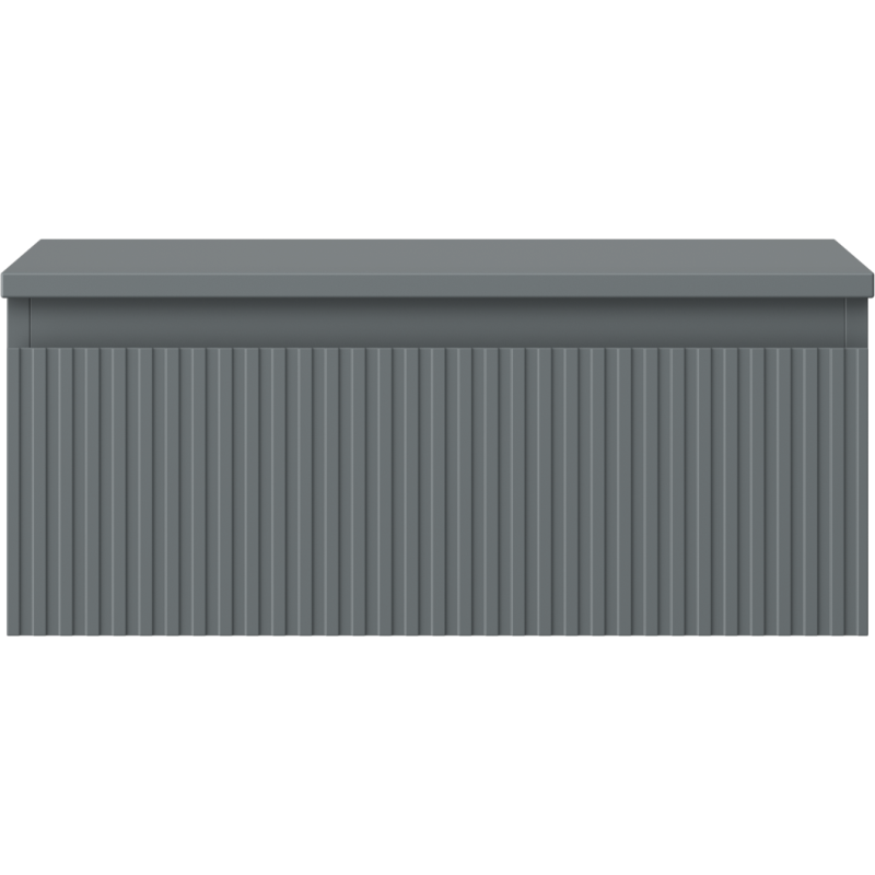 Mexen Rivel vonios kambario spintelė po praustuvu 60 cm su stalviršiu, 1 stalčius, grioveliais, matinė grafito spalva