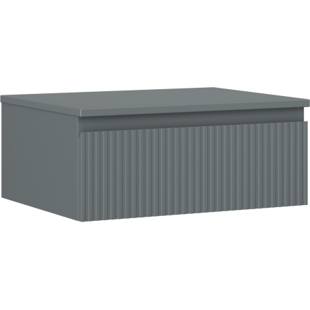 Mexen Rivel vonios kambario spintelė po praustuvu 60 cm su stalviršiu, 1 stalčius, grioveliais, matinė grafito spalva