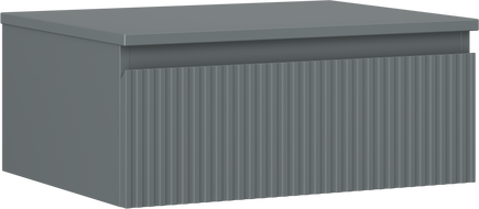 Mexen Rivel vonios kambario spintelė po praustuvu 60 cm su stalviršiu, 1 stalčius, grioveliais, matinė grafito spalva