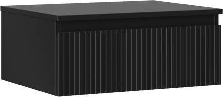 Mexen Rivel vonios spintelė po kriaukle 60 cm su stalviršiu, 1 stalčius, rifliuota, juoda matinė - 91A20-06023-1-BFC71