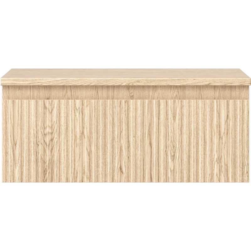 Mexen Rivel vonios kambario spintelė po praustuvu 60 cm, su stalviršiu, 1 stalčius, rifliuotas, ąžuolas - 91A20-06023-1-BFC81