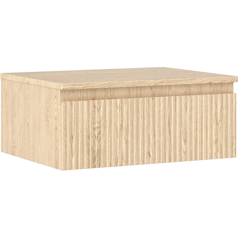 Mexen Rivel vonios kambario spintelė po praustuvu 60 cm, su stalviršiu, 1 stalčius, rifliuotas, ąžuolas - 91A20-06023-1-BFC81