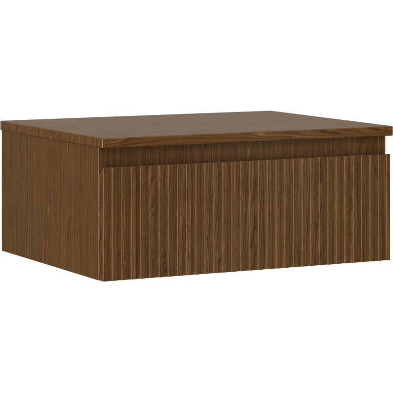 Mexen Rivel vonios spintelė po kriaukle 60 cm su stalviršiu, 1 stalčius, grioveliais, riešutas - 91A20-06023-1-BFC86