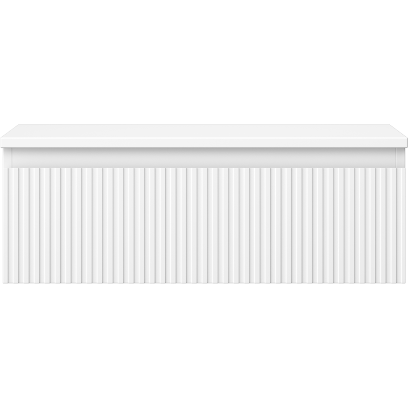 Mexen Rivel vonios kambario spintelė po praustuvu, 70 cm su stalviršiu, 1 stalčius, rifliuota, balta matinė