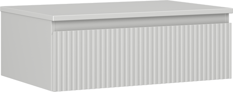 Mexen Rivel vonios spintelė po praustuvu 70 cm su stalviršiu, 1 stalčius, profiliuotas, pilkas matinis - 91A20-07023-1-BFC62