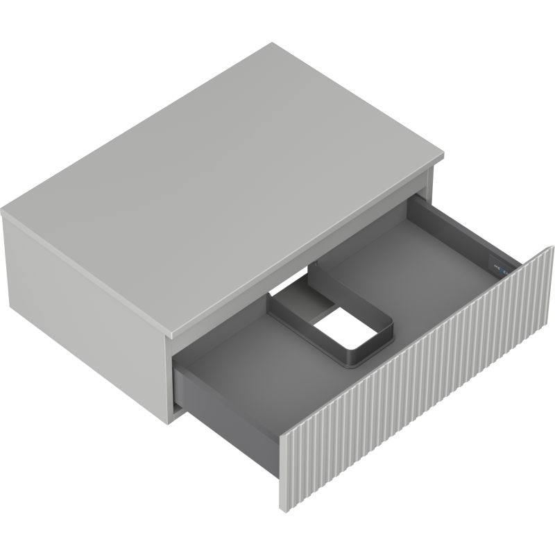 Mexen Rivel vonios spintelė po praustuvu 70 cm su stalviršiu, 1 stalčius, profiliuotas, pilkas matinis - 91A20-07023-1-BFC62