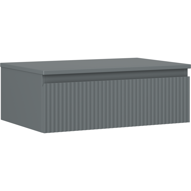 Mexen Rivel vonios spintelė po kriaukle 70 cm su stalviršiu, 1 stalčius, rifliuota, matinė grafito spalva