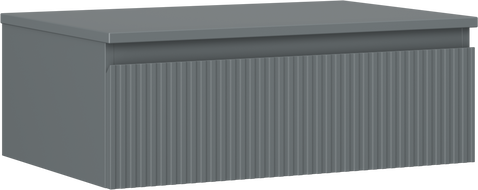 Mexen Rivel vonios spintelė po kriaukle 70 cm su stalviršiu, 1 stalčius, rifliuota, matinė grafito spalva