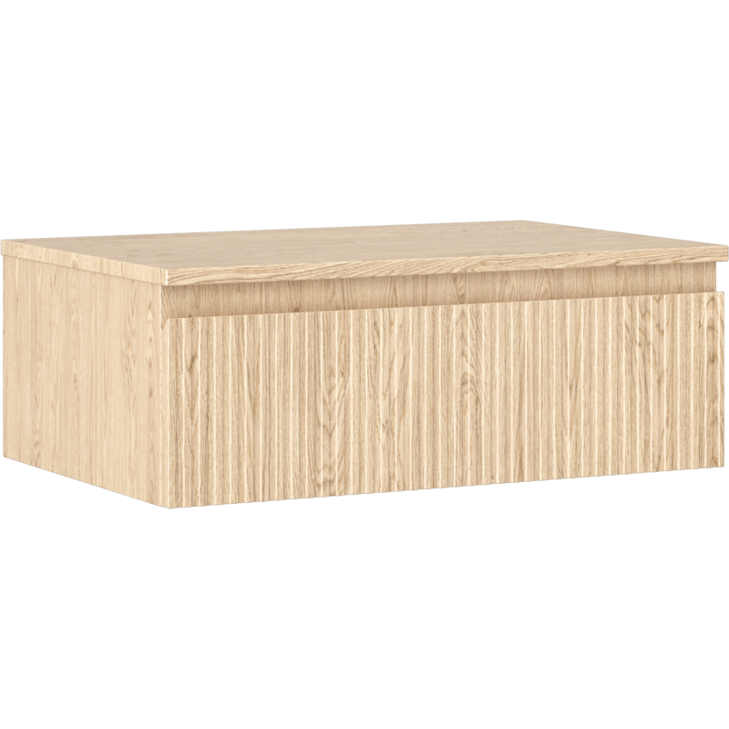 Mexen Rivel vonios spintelė po praustuvu 70 cm su stalviršiu, 1 stalčius, griovelis, ąžuolas - 91A20-07023-1-BFC81