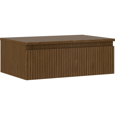 Mexen Rivel vonios kambario spintelė po praustuvu 70 cm su stalviršiu, 1 stalčius, rifliuotas, riešutas