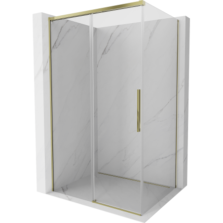 Mexen Rox slankiojančios dušo durys 160 x 100 cm, skaidrios, auksinės - 8C2-160-100-50-00