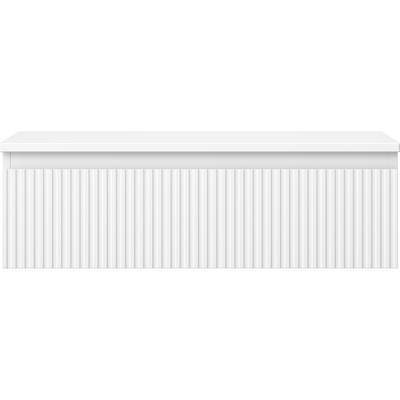 Mexen Rivel vonios kambario spintelė po praustuvu, 80 cm su stalviršiu, 1 stalčius, rifliuota, balta matinė