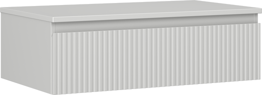 Mexen Rivel vonios spintelė su stalviršiu, 80 cm, 1 stalčius, rifliuota, pilkai matinė - 91A20-08023-1-BFC62