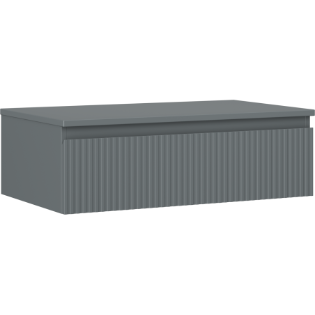 Mexen Rivel vonios spintelė po praustuvu 80 cm su stalviršiu, 1 stalčius, rifliuotas, matinė grafito - 91A20-08023-1-BFC66