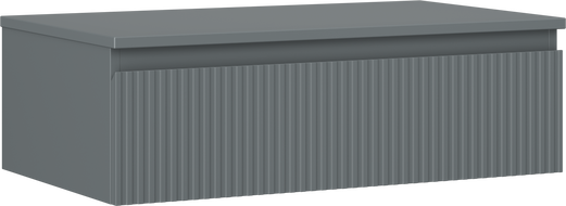 Mexen Rivel vonios spintelė po praustuvu 80 cm su stalviršiu, 1 stalčius, rifliuotas, matinė grafito - 91A20-08023-1-BFC66