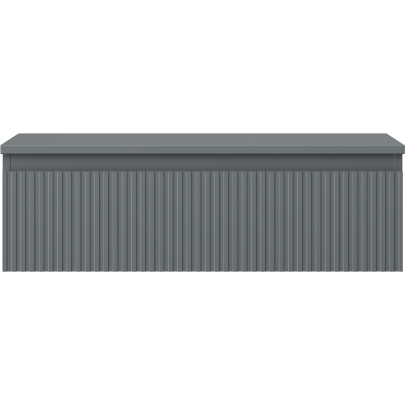 Mexen Rivel vonios spintelė po praustuvu 80 cm su stalviršiu, 1 stalčius, rifliuotas, matinė grafito - 91A20-08023-1-BFC66