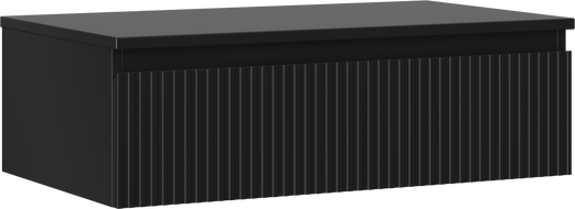 Mexen Rivel vonios spintelė po praustuvu 80 cm su stalviršiu, 1 stalčius, rifliuota, juoda matinė - 91A20-08023-1-BFC71