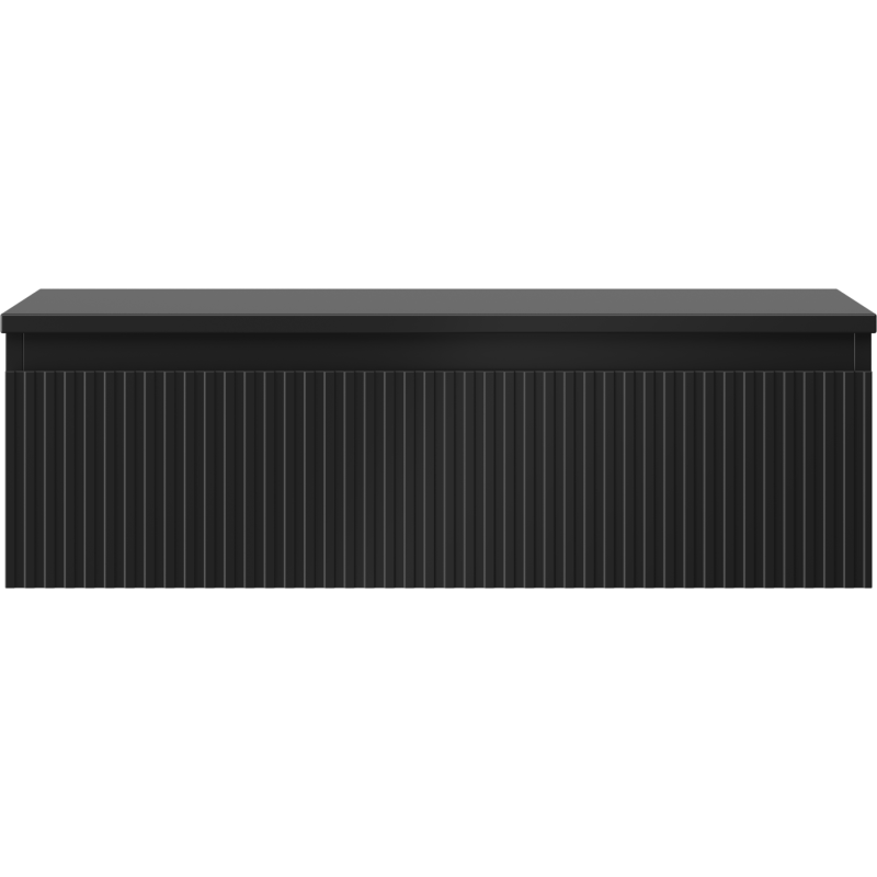 Mexen Rivel vonios spintelė po praustuvu 80 cm su stalviršiu, 1 stalčius, rifliuota, juoda matinė - 91A20-08023-1-BFC71