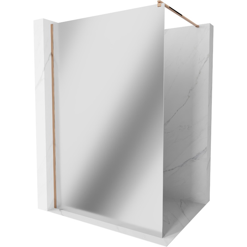 Mexen Kioto Dušo sienelė Walk-in 90 x 200 cm, veidrodis 8 mm, rožinis auksas - 800-090-101-60-50