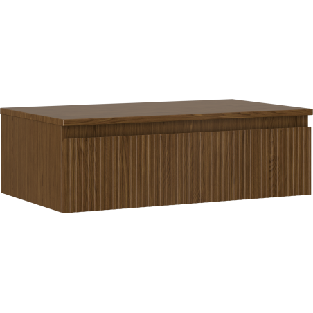 Mexen Rivel vonios kambario spintelė po praustuvu 80 cm su stalviršiu, 1 stalčius, grioveliais, riešutas - 91A20-08023-1-BFC86