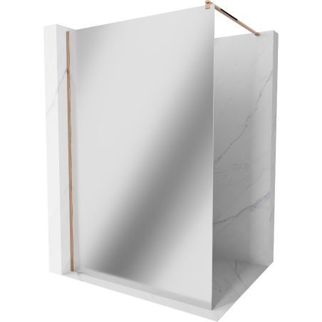 Mexen Kioto dušo sienelė Walk-in 100 x 200 cm, veidrodis 8 mm, rožinis auksas - 800-100-101-60-50