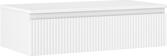 Mexen Rivel vonios spintelė po praustuvu 90 cm su stalviršiu, 1 stalčius, grioveliais, balta matinė - 91A20-09023-1-BFC01