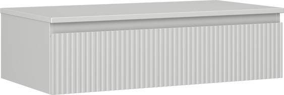 Mexen Rivel vonios spintelė po kriaukle 90 cm su stalviršiu, 1 stalčius, grioveliuota, pilka matinė - 91A20-09023-1-BFC62
