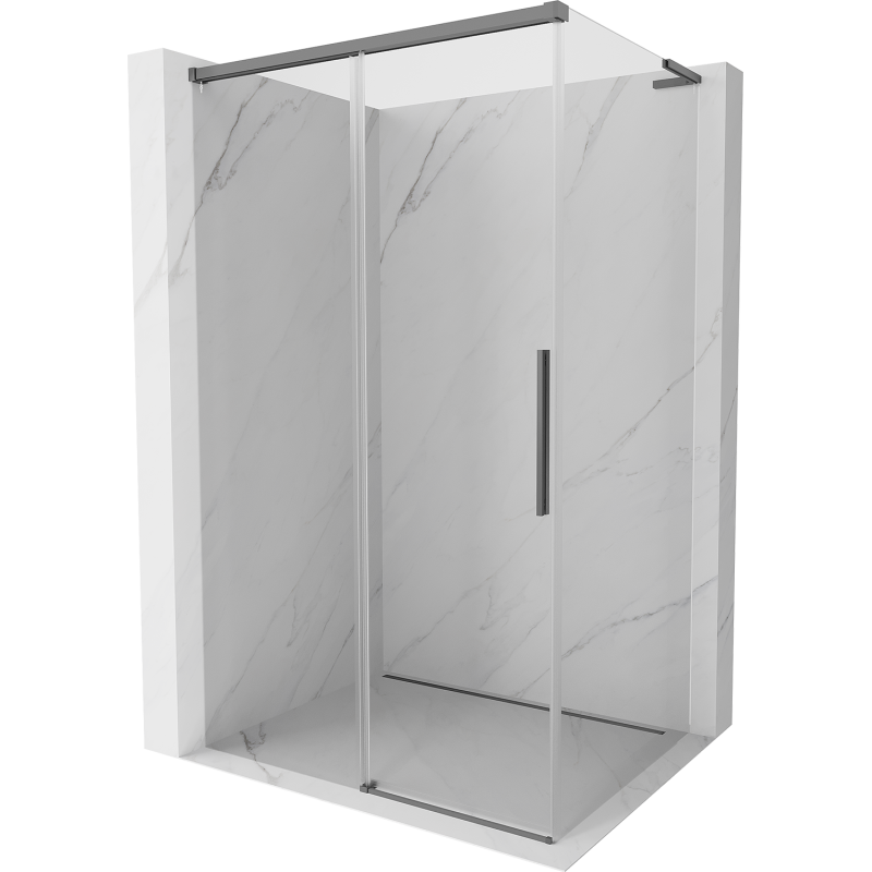 Mexen Rox L stumdomas dušo kabinos komplektas 100 x 85 cm, skaidrus, ginkluotas metalas - 8C2L-100-085-95-00