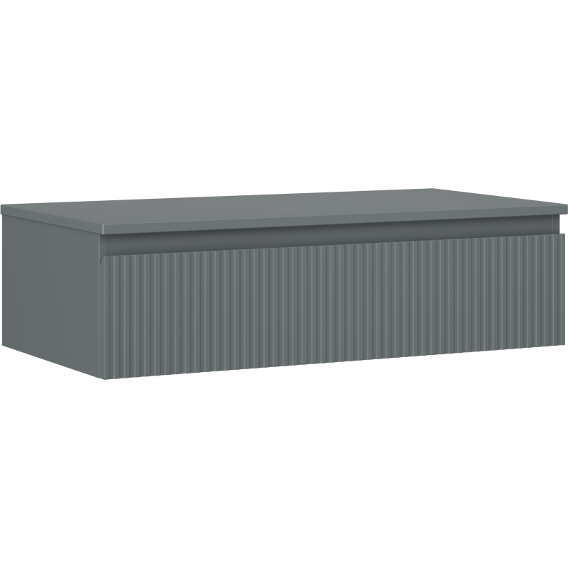 Mexen Rivel vonios spintelė po kriaukle 90 cm su stalviršiu, 1 stalčius, rifliuota, grafitas matinis - 91A20-09023-1-BFC66