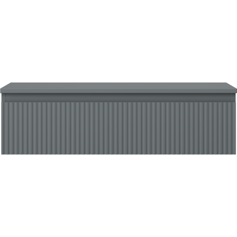 Mexen Rivel vonios spintelė po kriaukle 90 cm su stalviršiu, 1 stalčius, rifliuota, grafitas matinis - 91A20-09023-1-BFC66