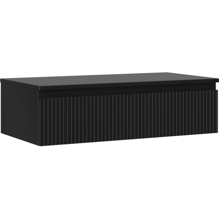 Mexen Rivel vonios spintelė po praustuvu 90 cm su stalviršiu, 1 stalčius, rifliuotas, juodas matinis - 91A20-09023-1-BFC71