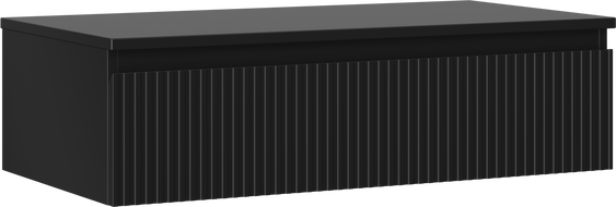 Mexen Rivel vonios spintelė po praustuvu 90 cm su stalviršiu, 1 stalčius, rifliuotas, juodas matinis - 91A20-09023-1-BFC71