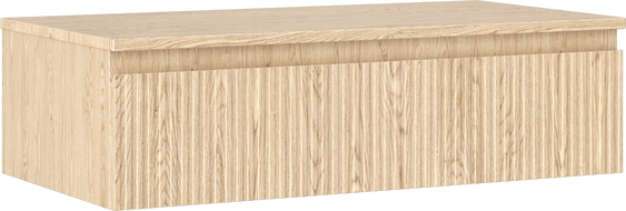 Mexen Rivel vonios spintelė po praustuvu 90 cm su stalviršiu, 1 stalčius, grioveliuotas, ąžuolas - 91A20-09023-1-BFC81