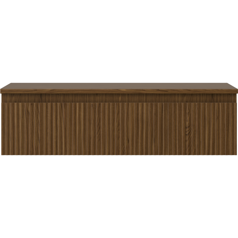 Mexen Rivel vonios kambario spintelė po kriaukle 90 cm su stalviršiu, 1 stalčius, rifliuota, riešutas - 91A20-09023-1-BFC86