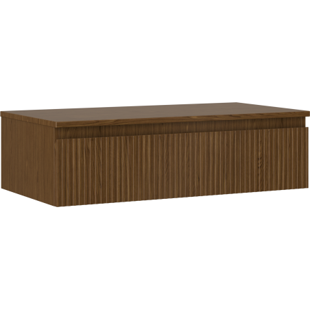 Mexen Rivel vonios kambario spintelė po kriaukle 90 cm su stalviršiu, 1 stalčius, rifliuota, riešutas - 91A20-09023-1-BFC86