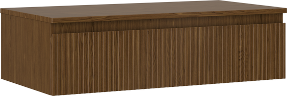 Mexen Rivel vonios kambario spintelė po kriaukle 90 cm su stalviršiu, 1 stalčius, rifliuota, riešutas - 91A20-09023-1-BFC86